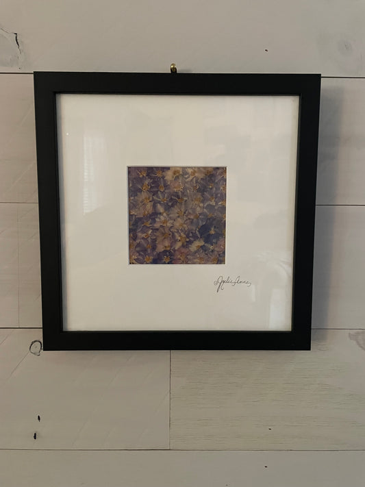 Julie Anne Dried Floral Artwork Violet Purple Yellow