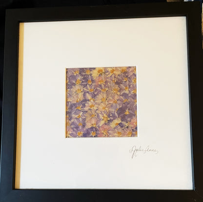 Julie Anne Dried Floral Artwork Violet Purple Yellow